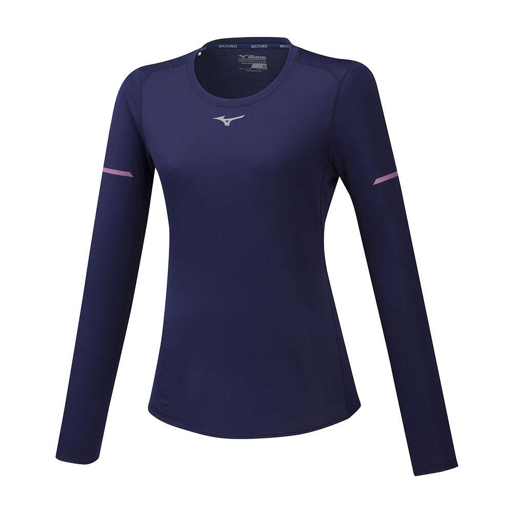 Womens Mizuno BT Mesh LS Running T-Shirts Purple Philippines (ITWJZE809)